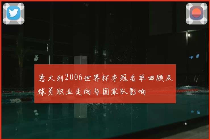 意大利2006世界杯夺冠名单回顾及球员职业走向与国家队影响